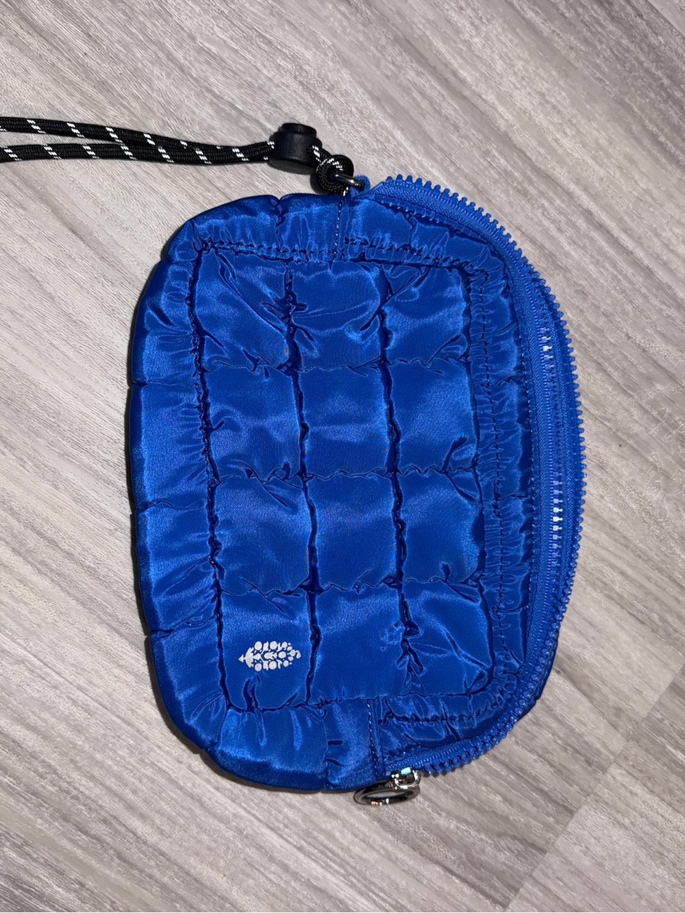Free People Royal Blue Quilted Men's Wristlet Pouch